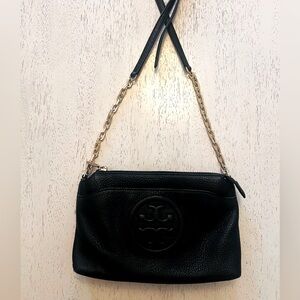 Tory Burch Black Leather Crossbody Bag EUC